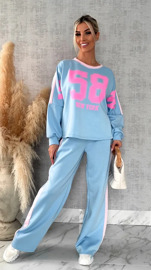 Niebieski komplet dresowy NEW YORK one size - R669B