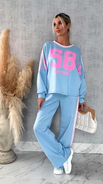 Niebieski komplet dresowy NEW YORK one size - R669B