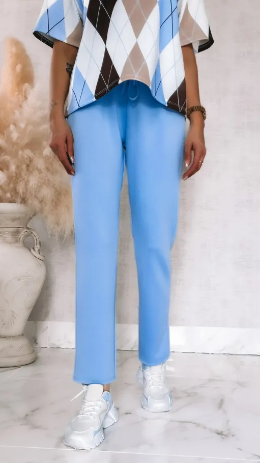 Modny wiosenny komplet dresowy z bluzą w romby ONE SIZE - R902