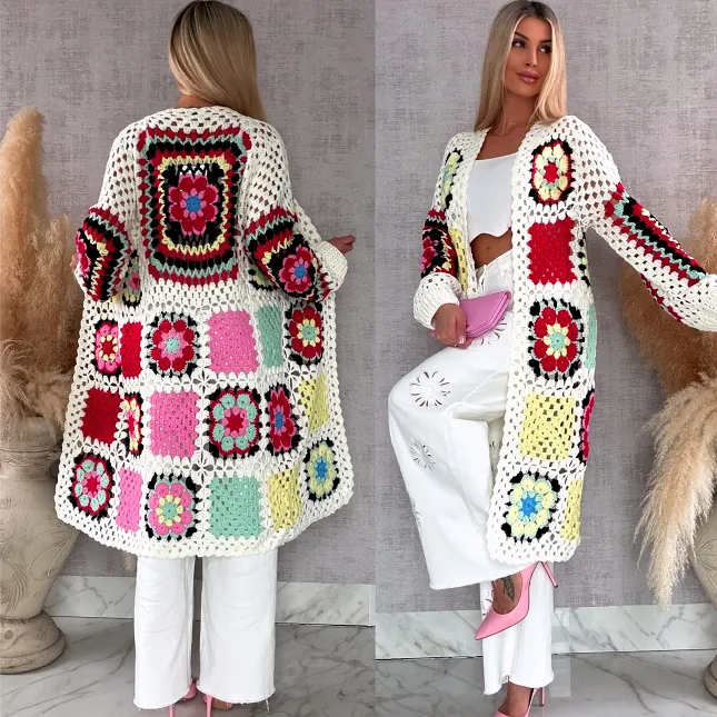 Fantastyczny kardigan szydełkowy na wiosną ONE SIZE - R723