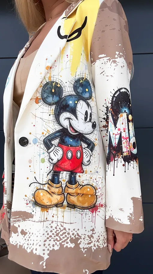 Cudowna marynarka z bajkowym motywem OVERSIZE - R018