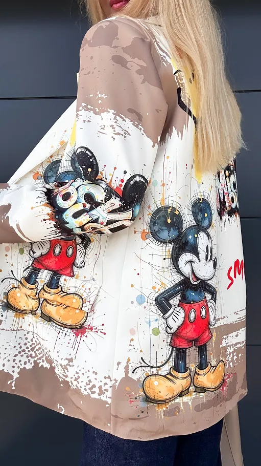 Cudowna marynarka z bajkowym motywem OVERSIZE - R018