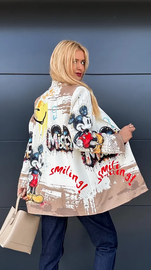 Cudowna marynarka z bajkowym motywem OVERSIZE - R018