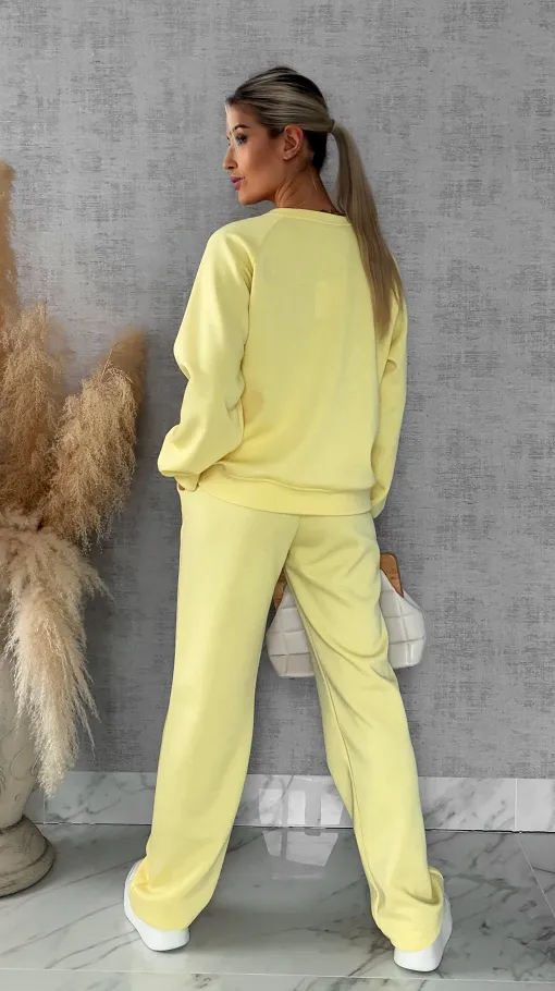 Żółty dres MIN MIN bluza + spodnie one size - R666B