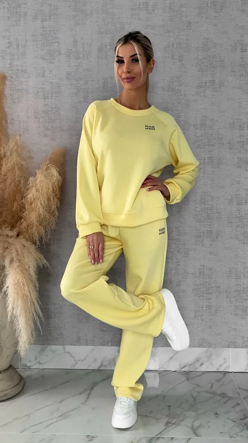 Żółty dres MIN MIN bluza + spodnie one size - R666B