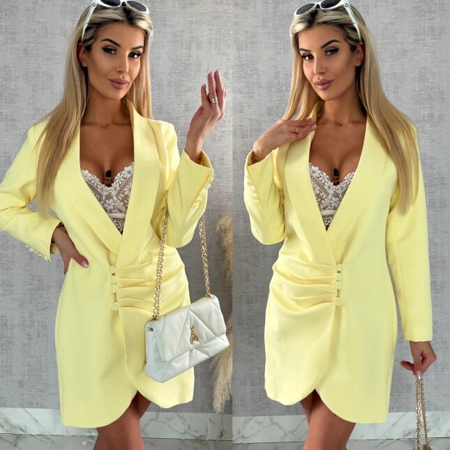 Sukienko marynarka z guzikami KANARKOWA - R491A