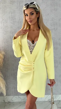 Sukienko marynarka z guzikami KANARKOWA - R491A