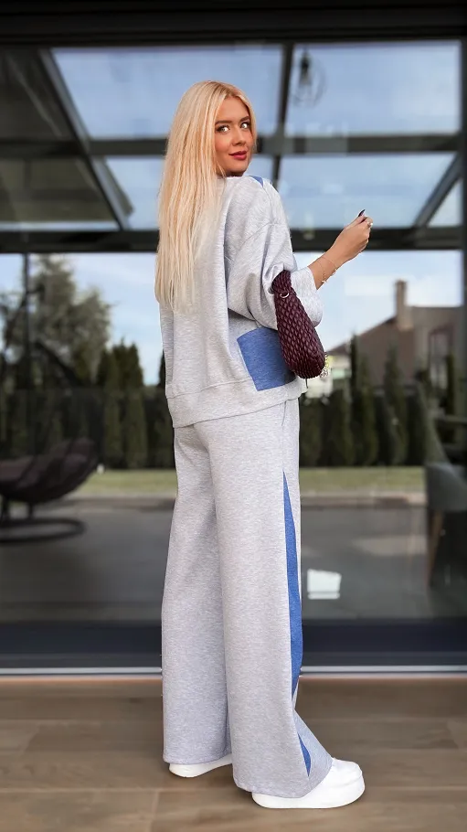 Szara luźna bluza z rękawem 3/4 ONE SIZE - R111
