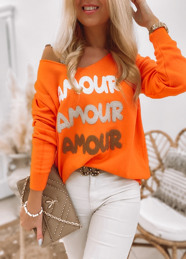 Bluzka sweterkowa AMOUR orange - J815