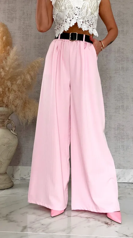 Idealny różowy komplet wiosenny żakiet + spodnie ONE SIZE - R805