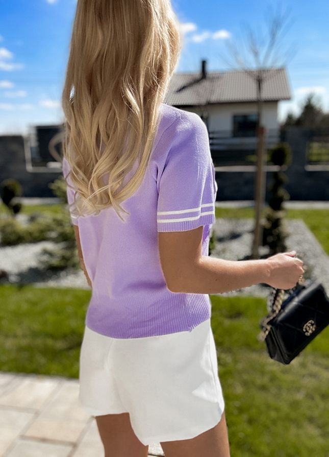 Elegancka dzianinowa bluzka z modnymi dodatkami LILIA - L817C