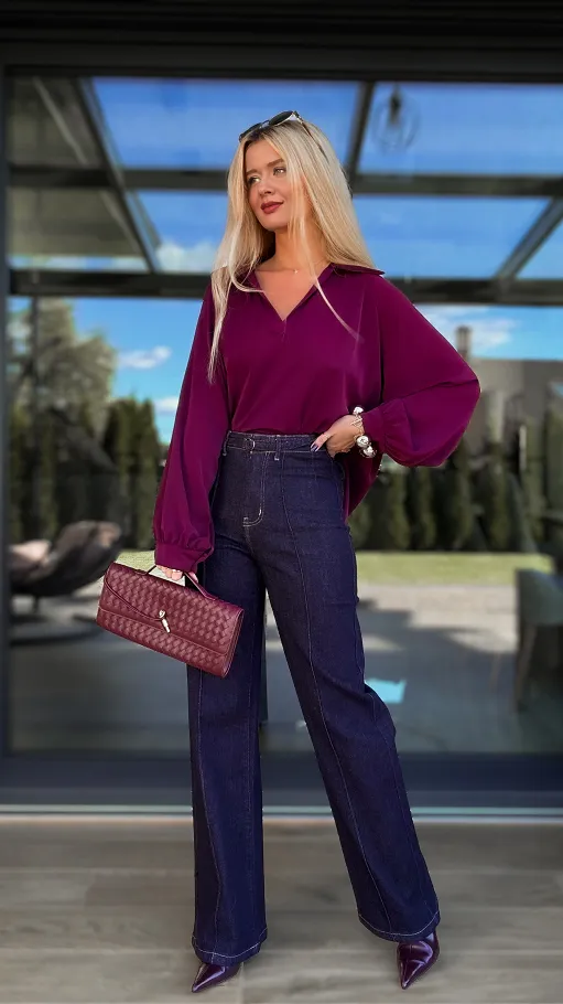 Elastyczne spodnie jeansowe DAD FIT ciemny granat - R133