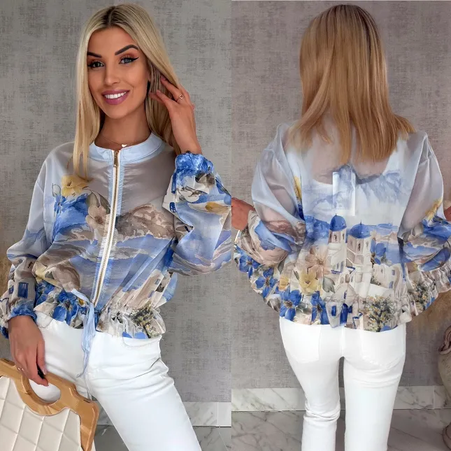 Fantastyczna bluza MGIEŁKA w stylu bomberki BLUE - R870