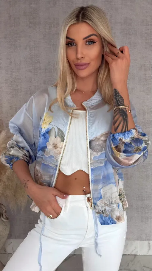 Fantastyczna bluza MGIEŁKA w stylu bomberki BLUE - R870