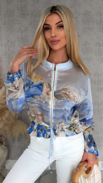 Fantastyczna bluza MGIEŁKA w stylu bomberki BLUE - R870