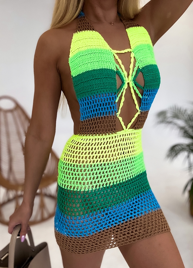 NEONOWA sukienka na plaże w ażurowym stylu - M803