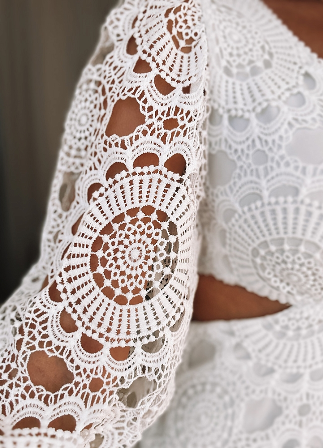 Cudowna koronkowa sukienka PREMIUM biała - L491B
