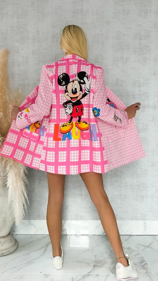 Oryginalna marynarka na wiosnę z bajkową myszką OVERSIZE - R888