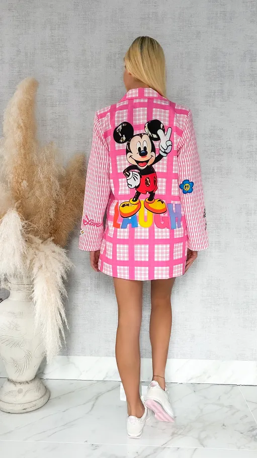 Oryginalna marynarka na wiosnę z bajkową myszką OVERSIZE - R888