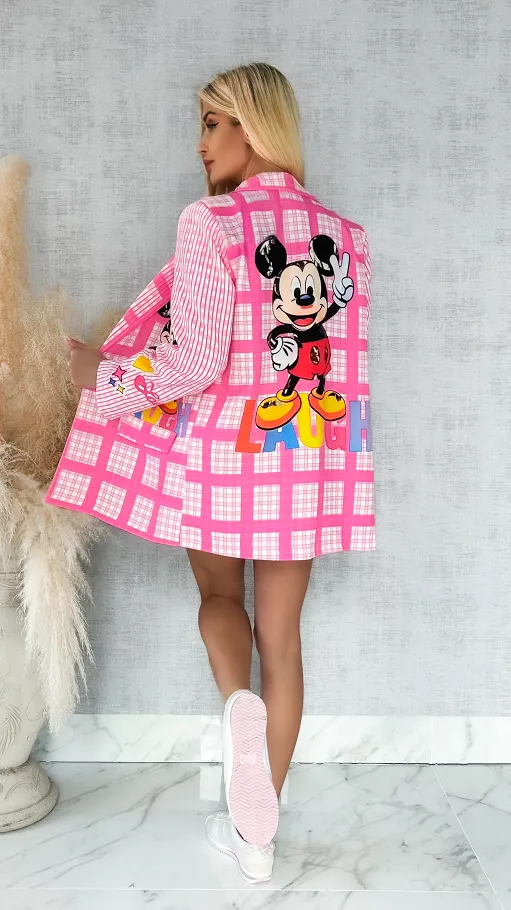 Oryginalna marynarka na wiosnę z bajkową myszką OVERSIZE - R888