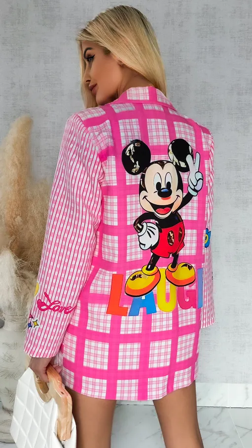 Oryginalna marynarka na wiosnę z bajkową myszką OVERSIZE - R888