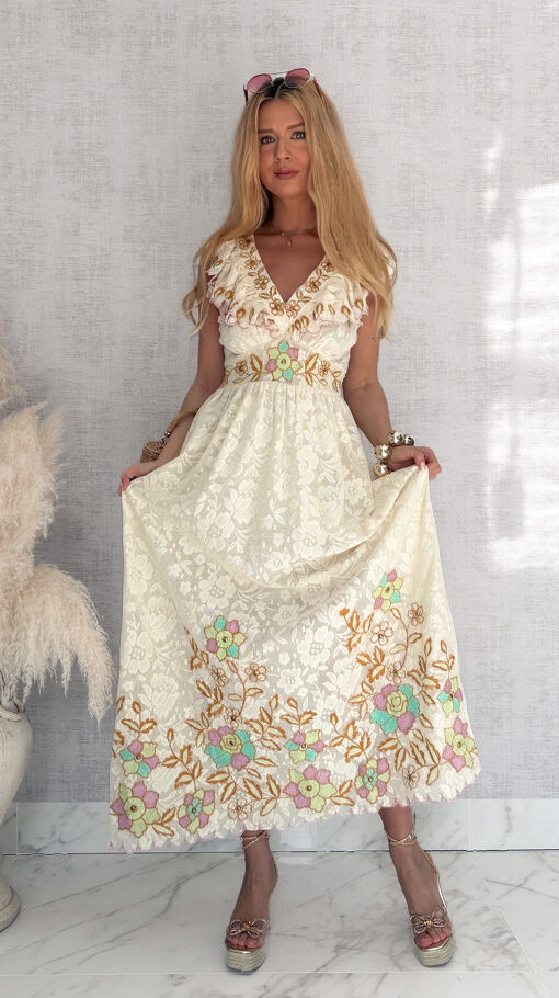 Idealna na lato długa sukienka BOHO na ramiączkach ONE SIZE - S132