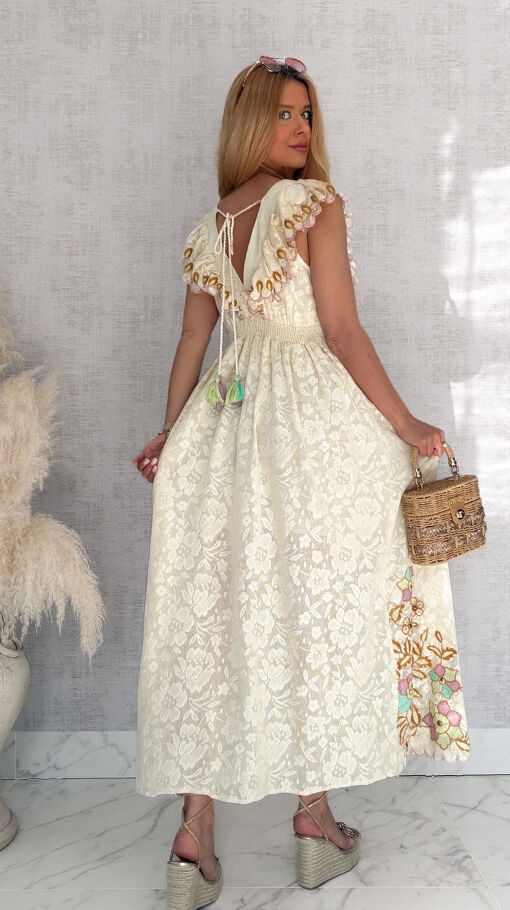 Idealna na lato długa sukienka BOHO na ramiączkach ONE SIZE - S132