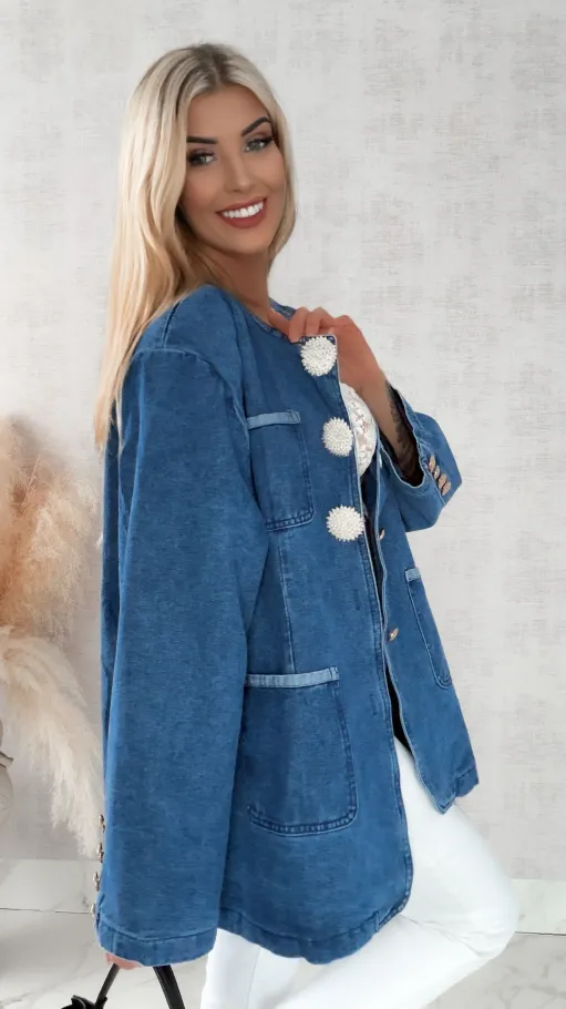 Luźna marynarka oversize BLUE JEANS - R470