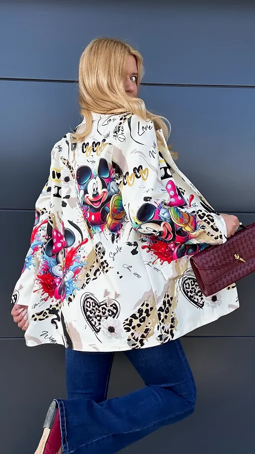Oryginalna marynarka z bajkowym motywem OVERSIZE - R017