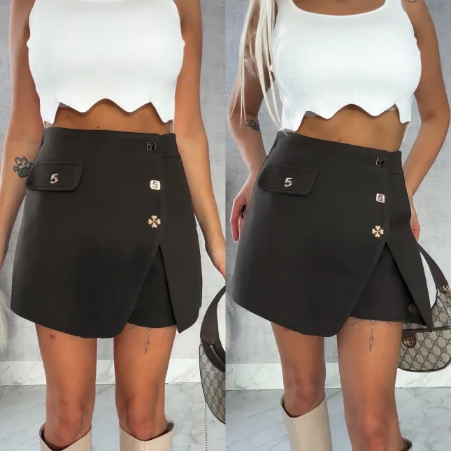 Eleganckie brązowe spódnico-spodenki nr 5 - R384