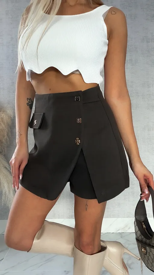 Eleganckie brązowe spódnico-spodenki nr 5 - P384