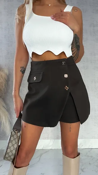 Eleganckie brązowe spódnico-spodenki nr 5 - R384