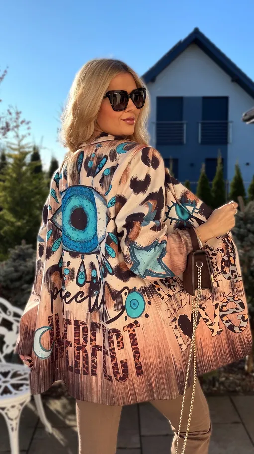 Zamszowa marynarka na jesień w złote mini cyrkonie ONE SIZE - R188