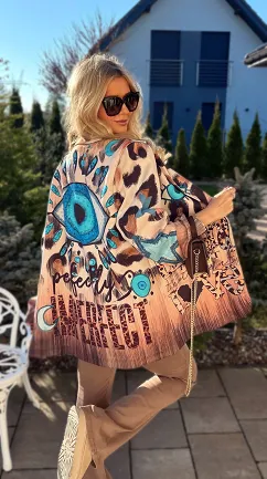 Zamszowa marynarka na jesień w złote mini cyrkonie ONE SIZE - R188