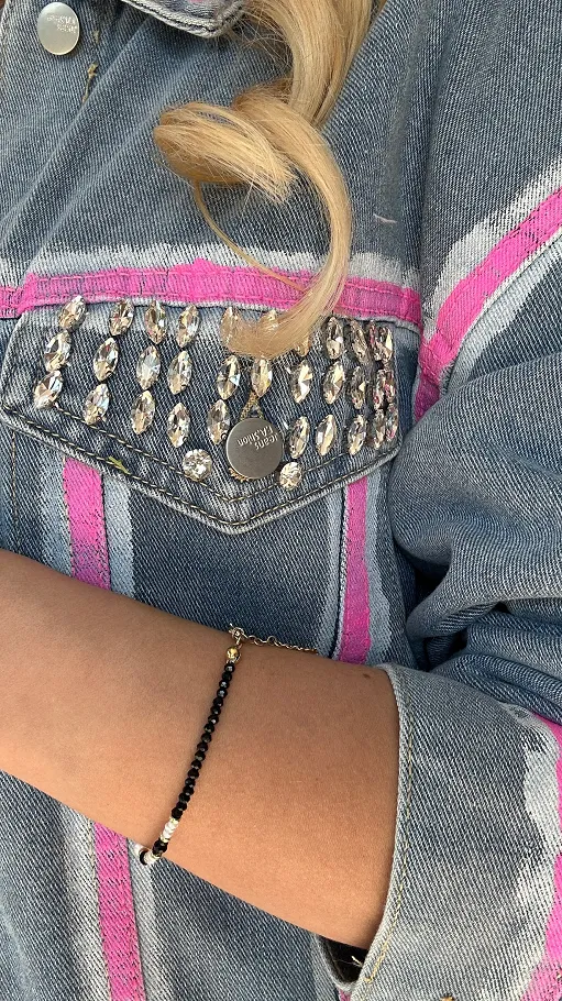 Oryginalna katana jeansowa z różowym malowaniem ONE SIZE - P561