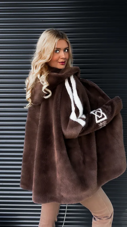 Premium futerko nietoperz z kapturem CZEKOLADOWE - R122B