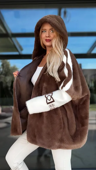 Premium futerko nietoperz z kapturem CZEKOLADOWE - R122B