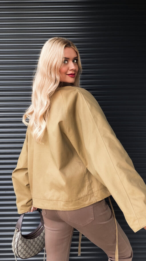 Bawełniana kurtka z brązowymi dodatkami ONE SIZE - R264